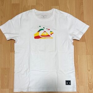Quiksilver White Tee with Colorful Logo